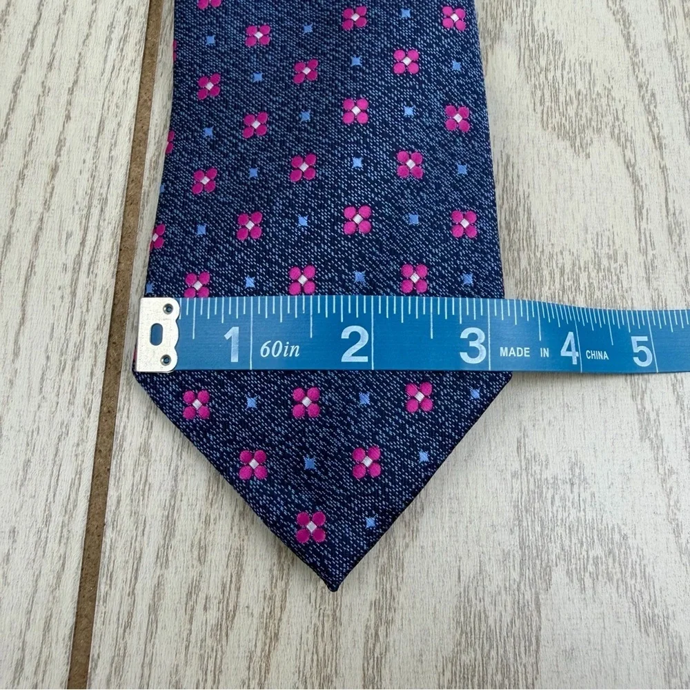 791 Club Room Men's Tie Ridgeway Neat 640 Rose & Blue $55 Polyester